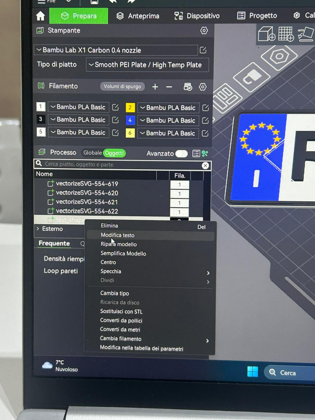 targa personalizzabile IT V3