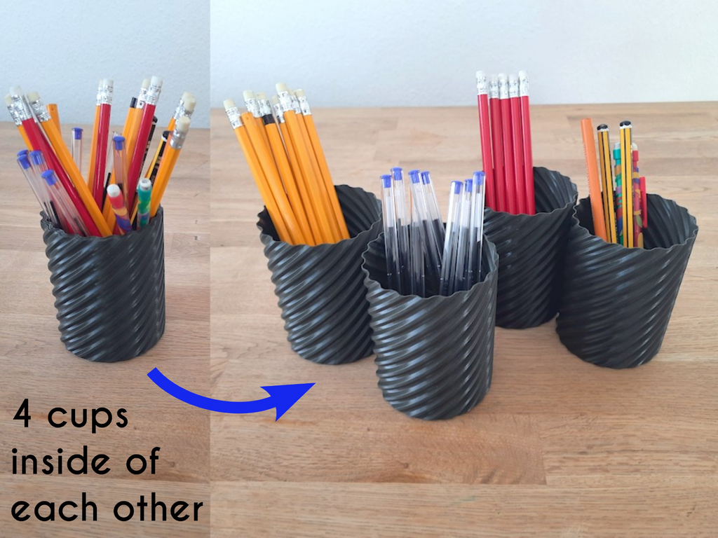 stackable pen holder cups, also nice to fidget with