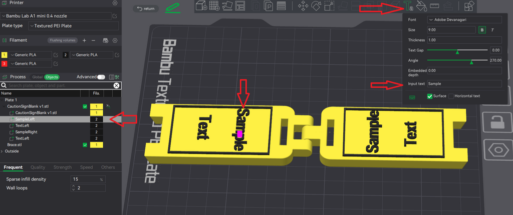 Customizable Caution Sign - Print in Place!