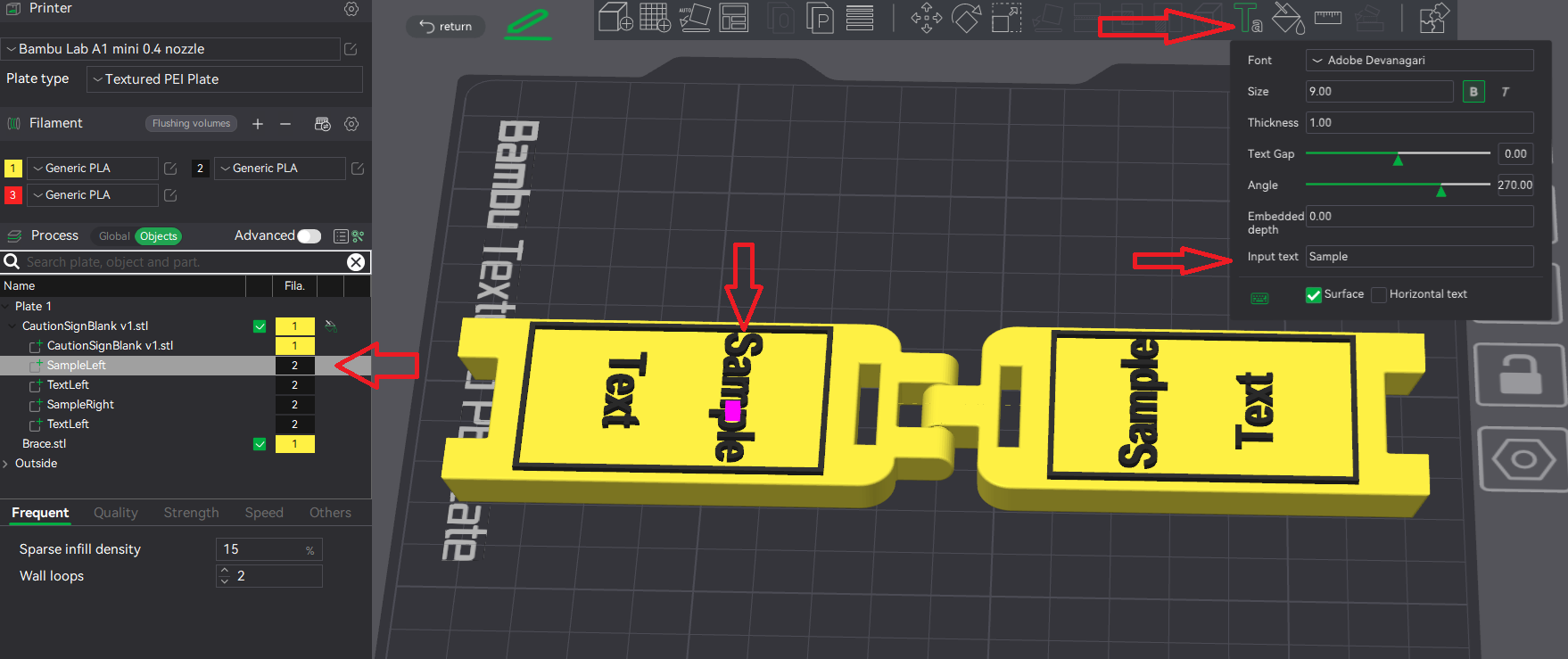Customizable Caution Sign - Print in Place!