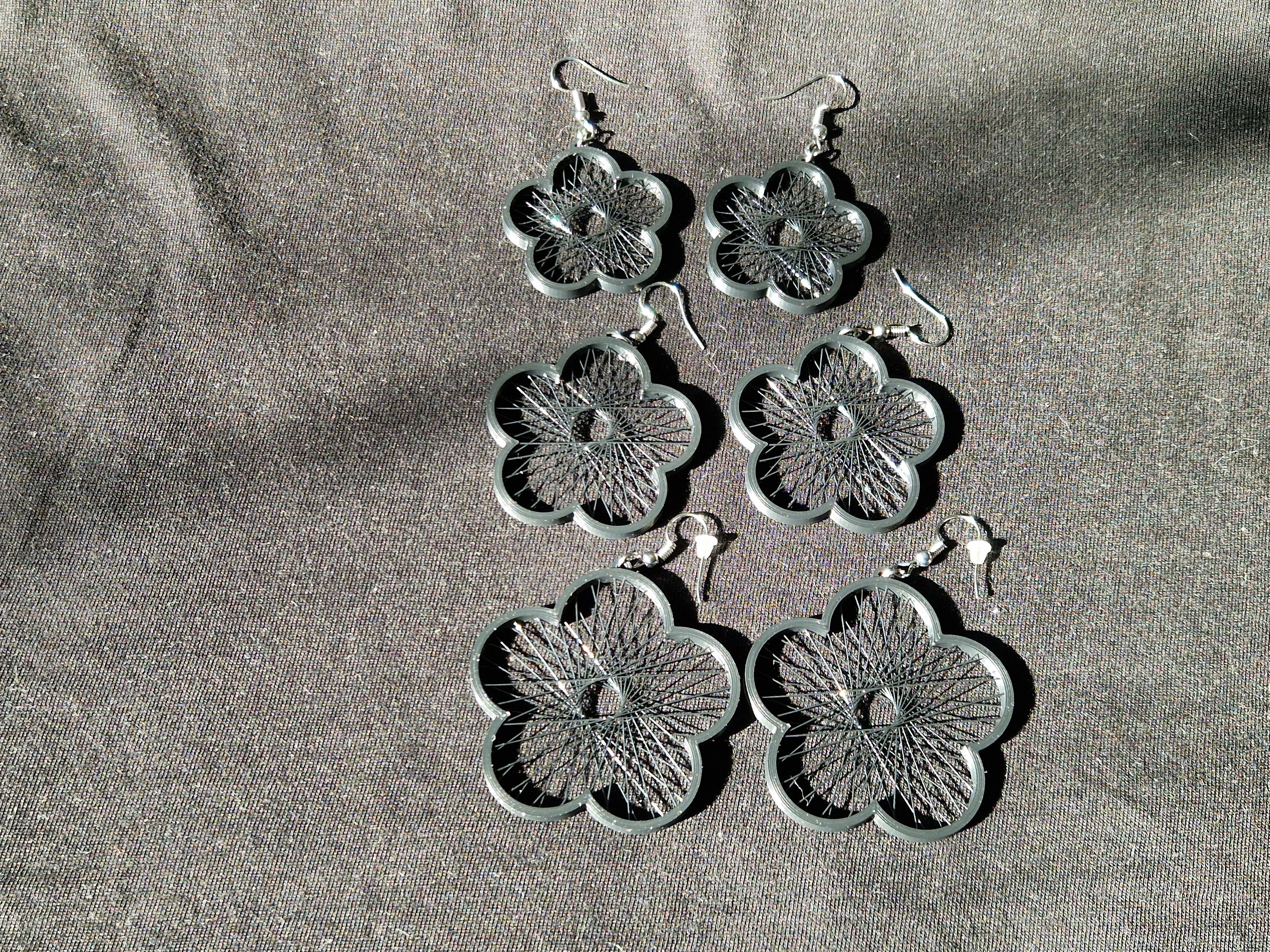 Spring flower string earrings in 3 sizes