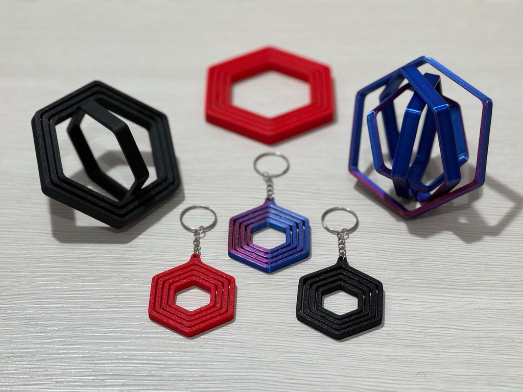Mini hexagon toys (print in place)