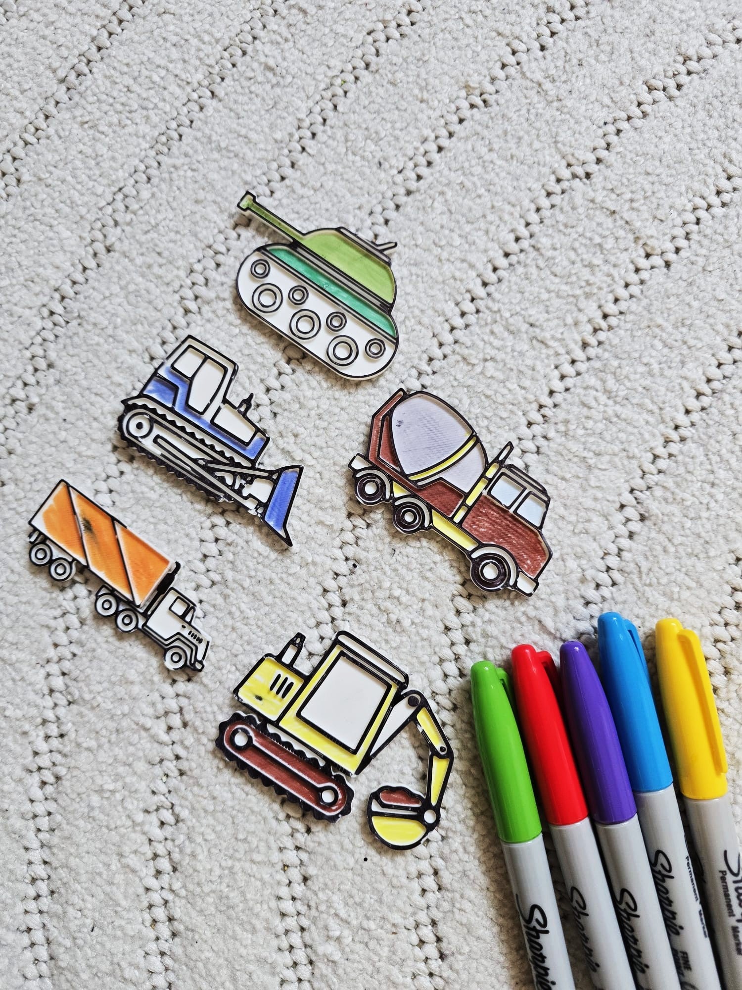 Work Labor Craft Vehicle Color Coloring Set Craft