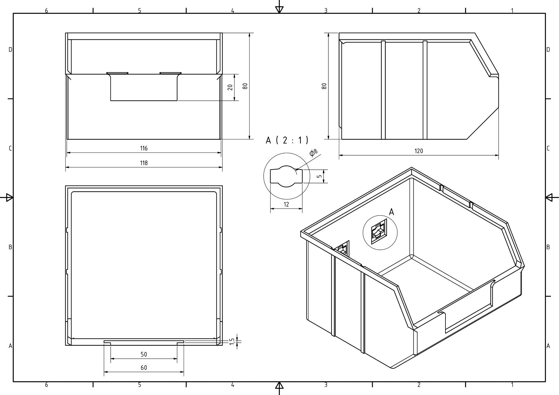 Stackable Bin Box / Container (SKÅDIS compatible)