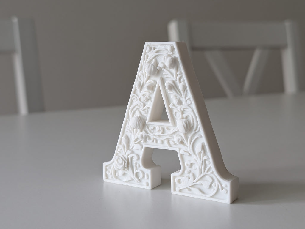 Standing Letter A Floral Gypsum Style