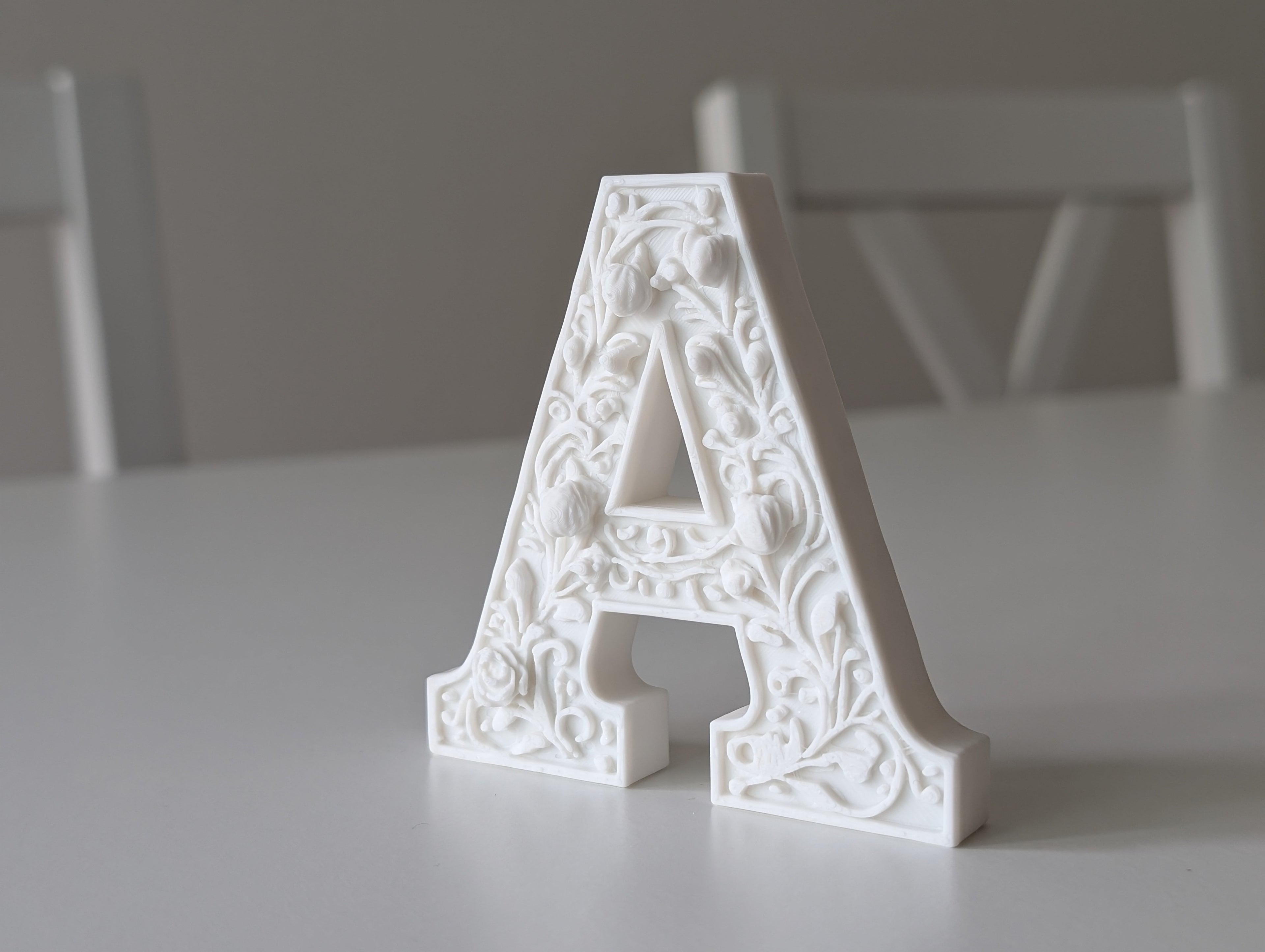 Standing Letter A Floral Gypsum Style
