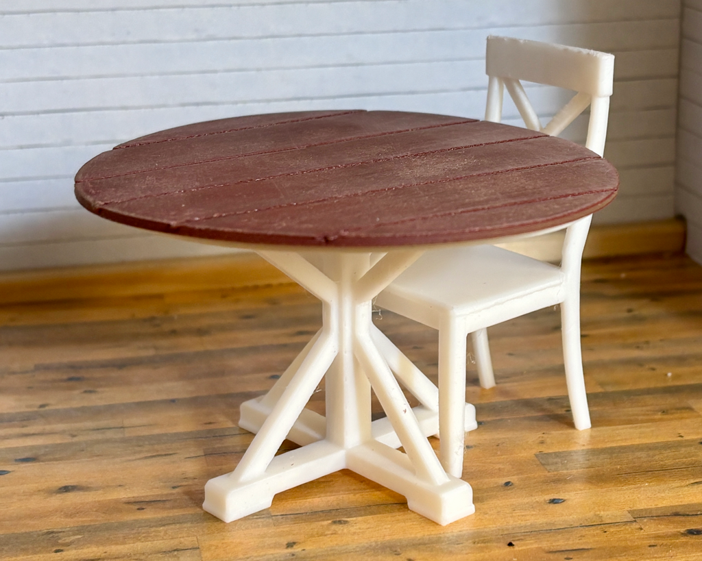 Miniature Dollhouse Scale 1:12 Table and Chair