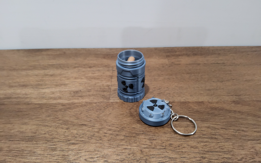 Nuclear pill container Keychain