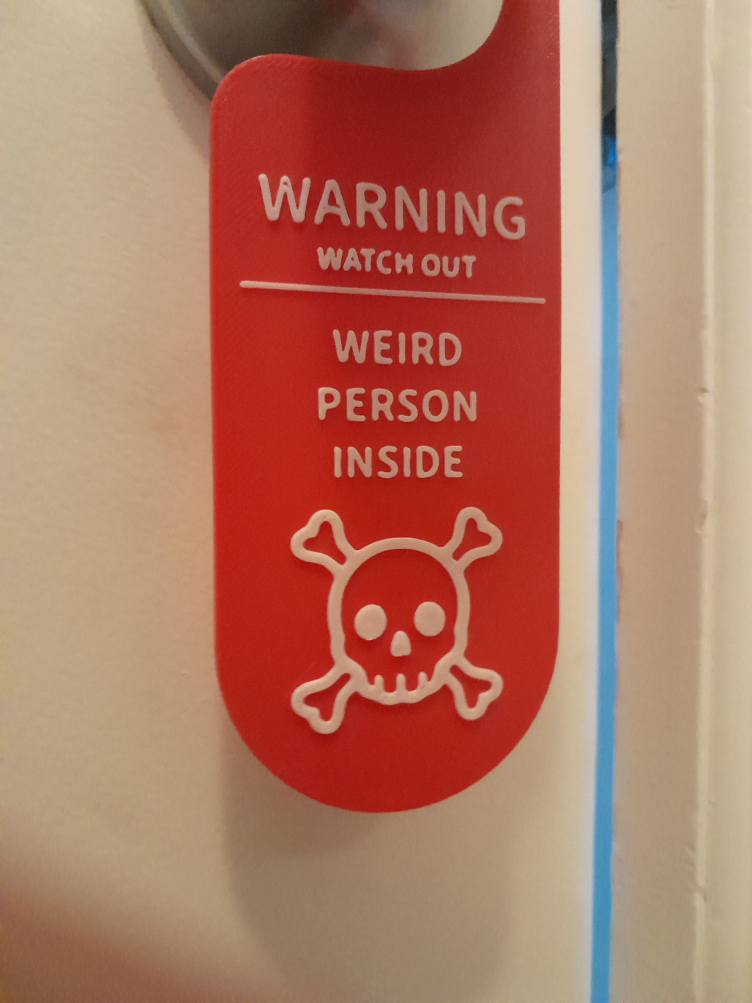weird person door sign
