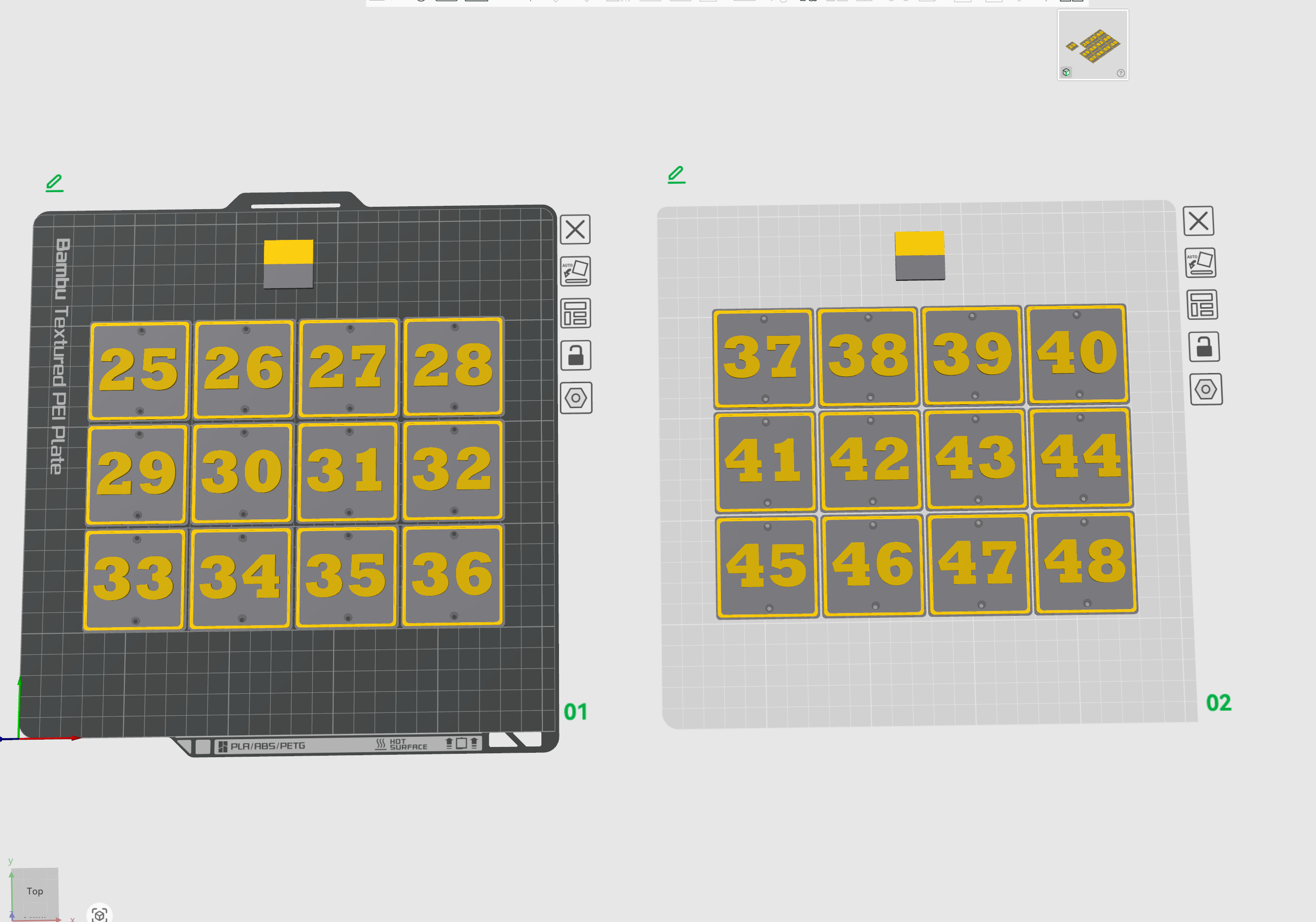 Numbered Plates (1–48) – Dual Color, Easy to Print