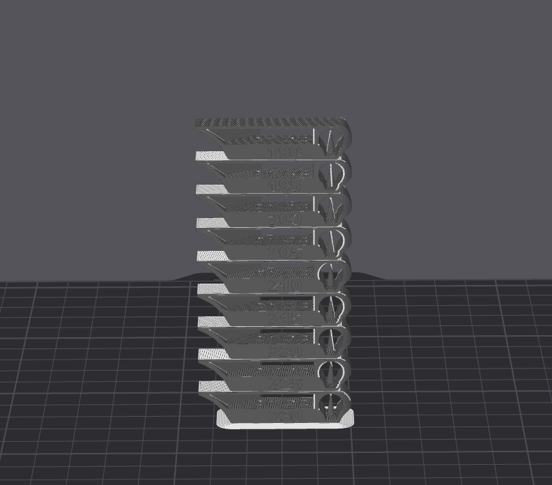 Bambu Studio PLA Temperature Test Tower