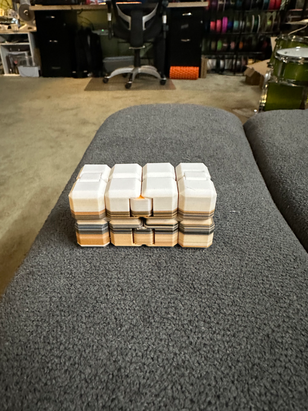 Stacked Fidget Cubes to use as Purge Blocks