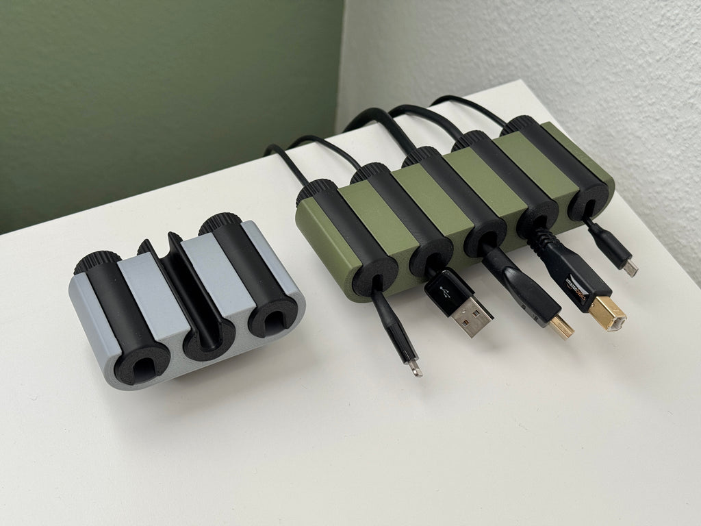Desk cable management holder / cable organizer