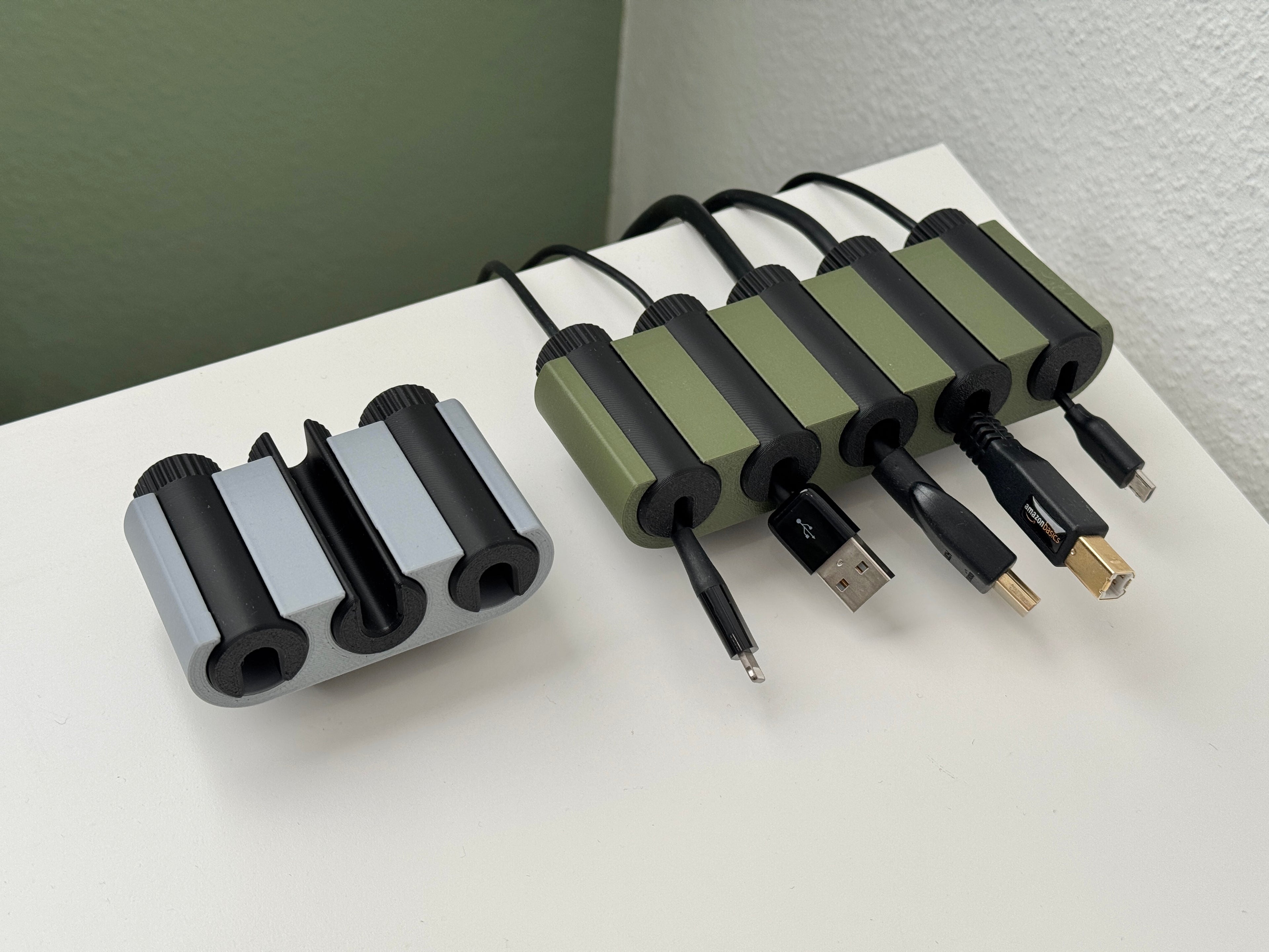 Desk cable management holder / cable organizer