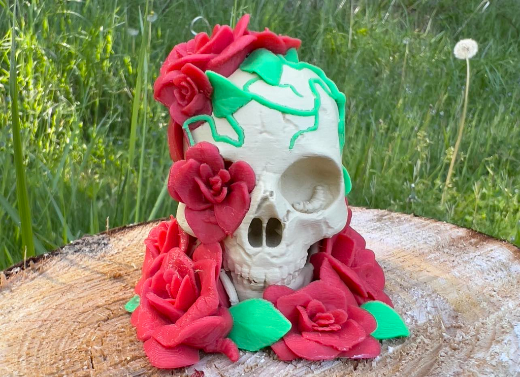 Death and Beauty Roses Skull COMMERCIAL USE