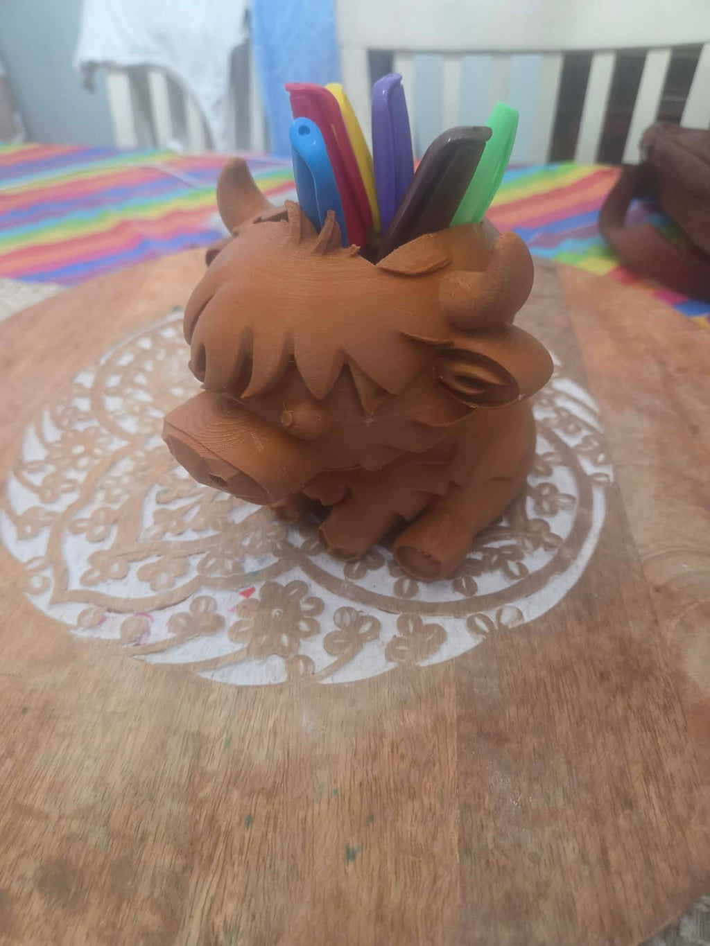 Highland Cow Desk Chaos Coordinator/soap dispenser