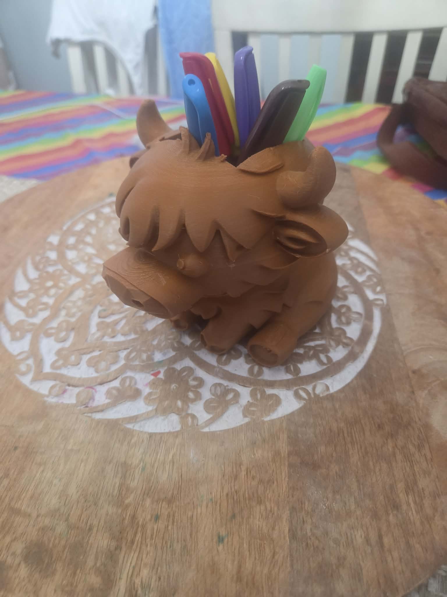 Highland Cow Desk Chaos Coordinator/soap dispenser