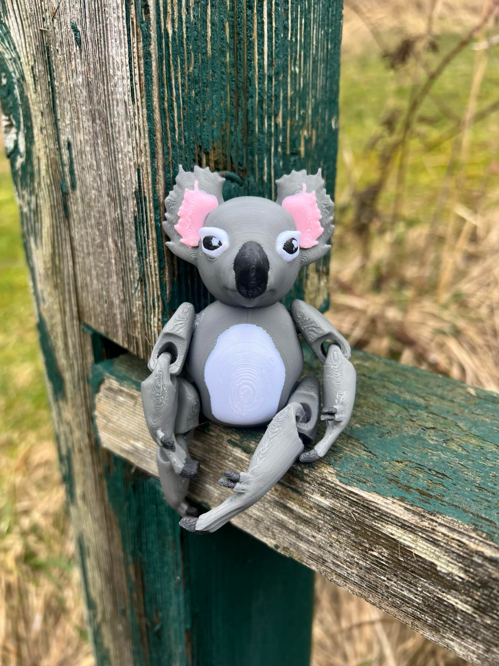 Koala bear print in place articulated jointed animal / toy MULTICOLORED compatible and pre painted