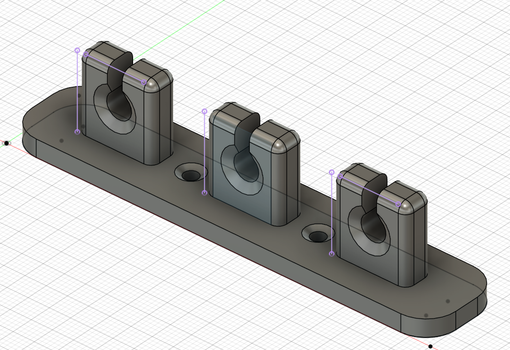 3-Slot Desk Cable Organizer – Screw Mount