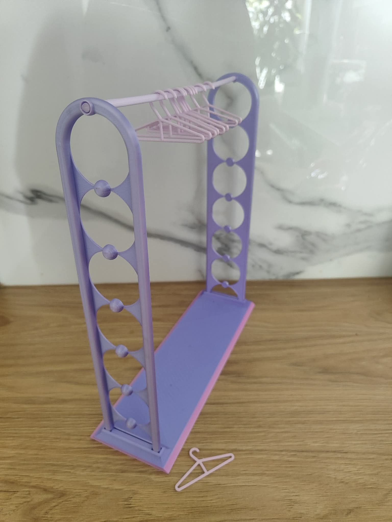 Doll clothes rack with hangers