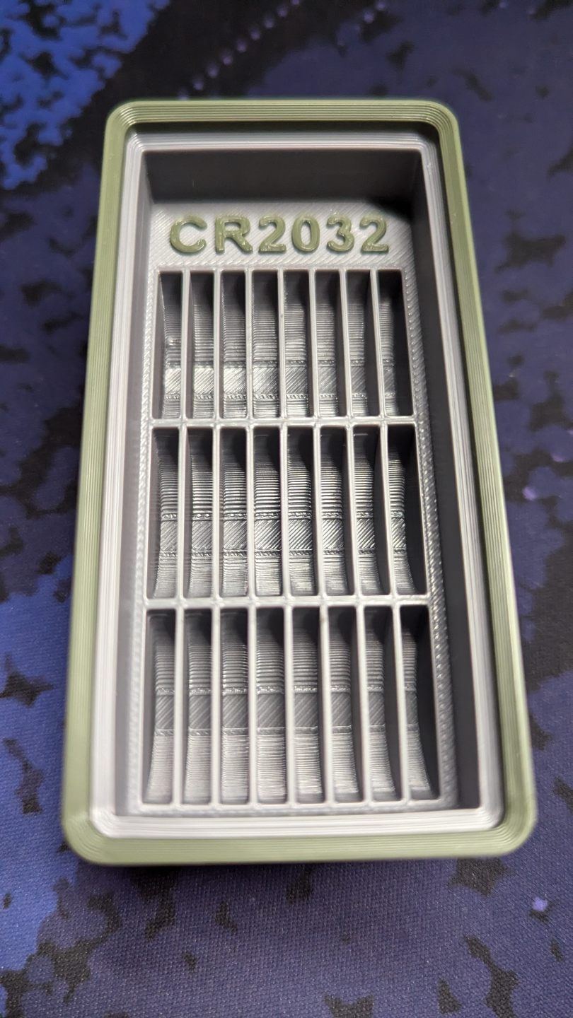 Gridfinity 2x1 (35mm) CR2032 Battery Holder