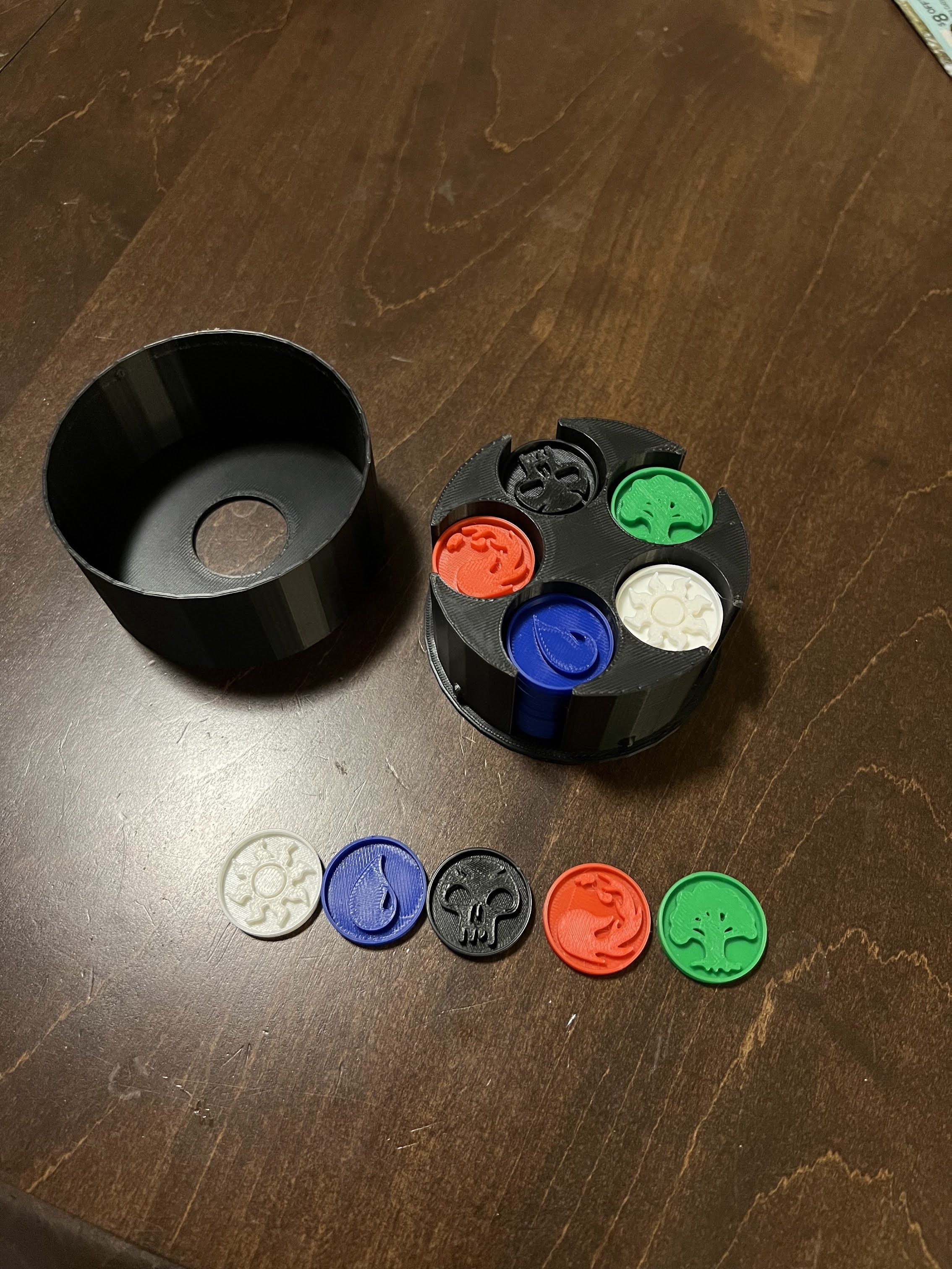 MTG Mana Token Chips with Holder