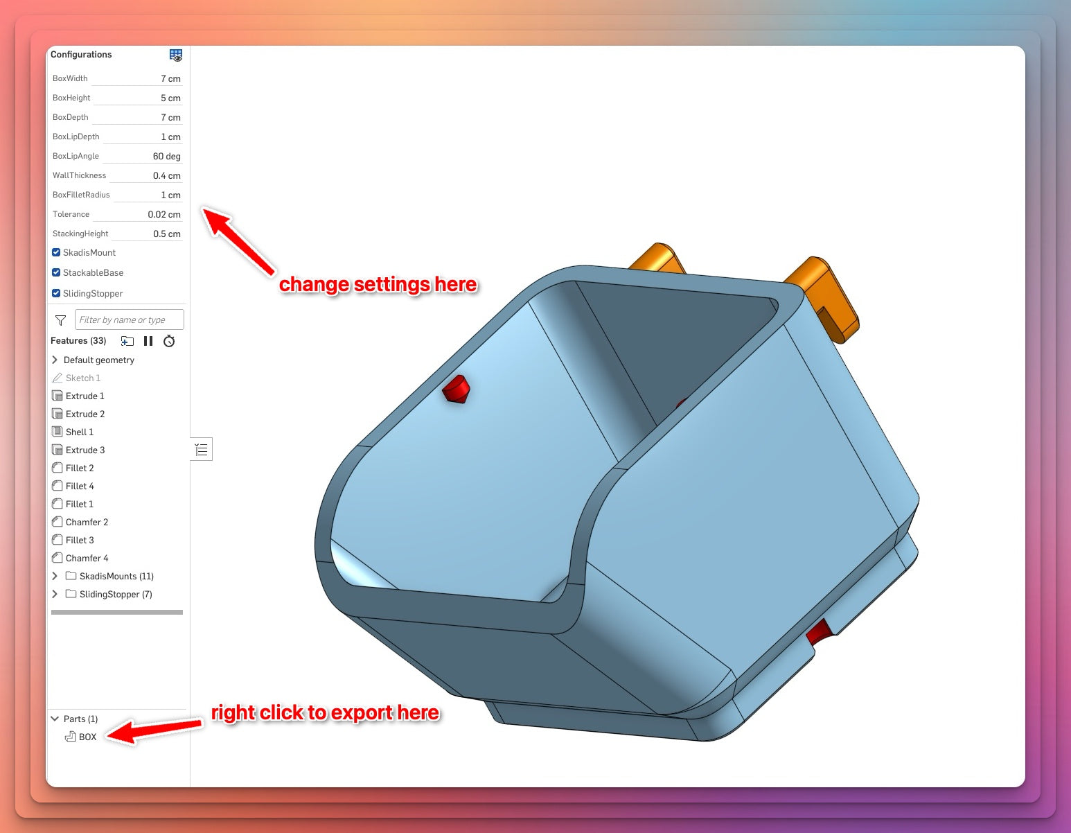 Stackable Bins - parametric, customizable