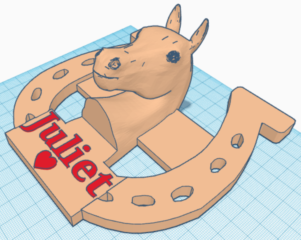 Horse Name Tag - Horse shoe equestrian