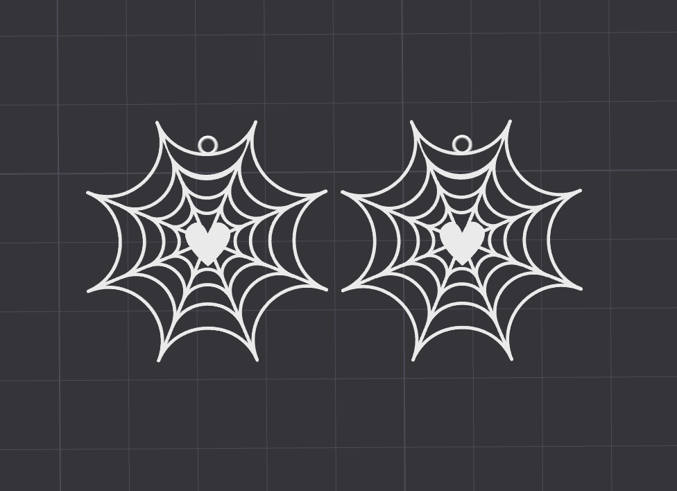 Spider Web with Heart Earrings