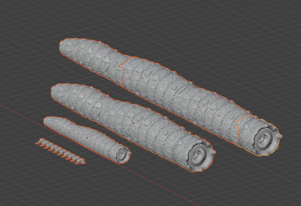 Dune Flexi Sandworm. Print in Place. Support Free.