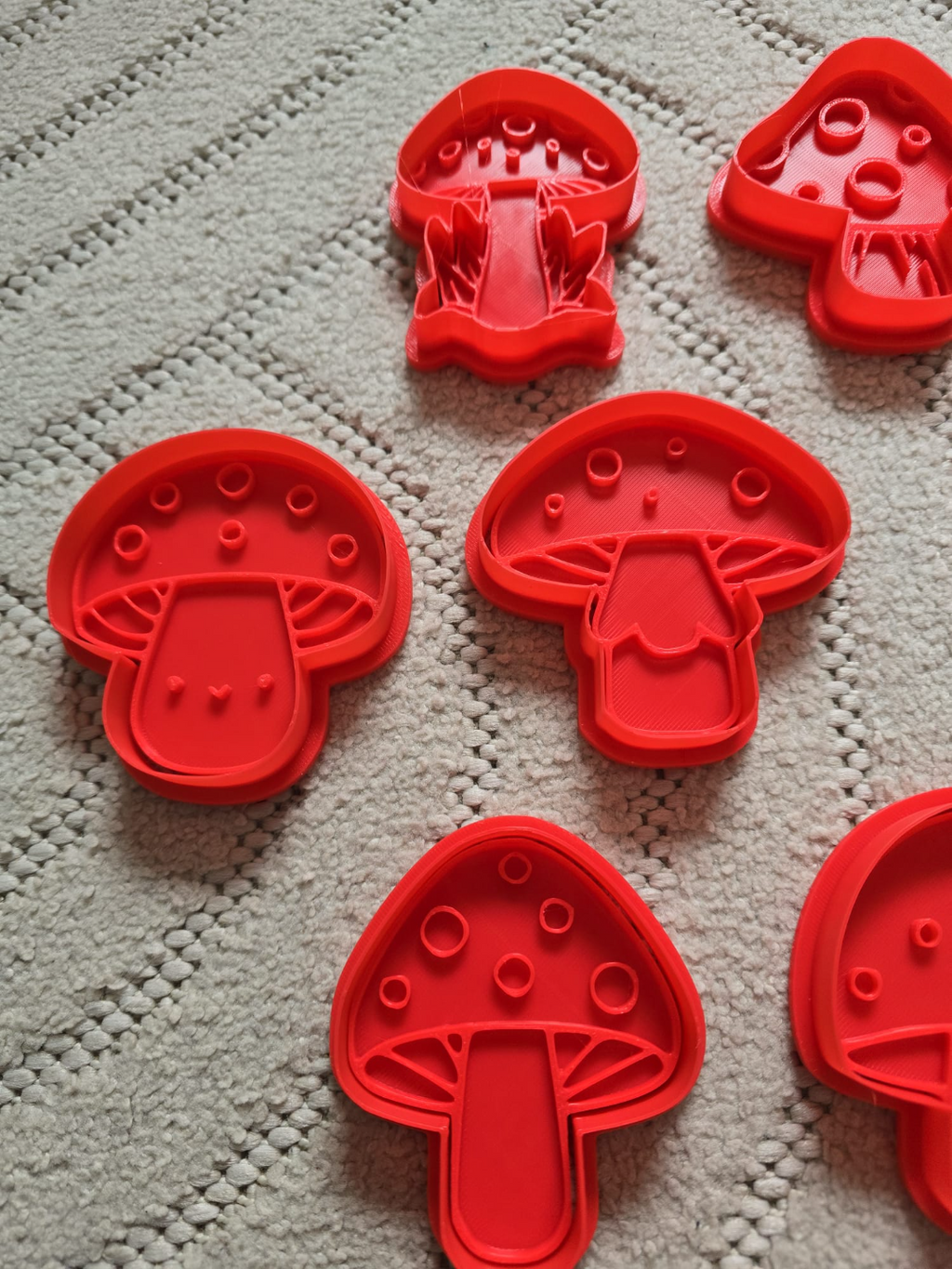 Cute Mushroom Cookie Cutter Playdoh Stamp Kawaii
