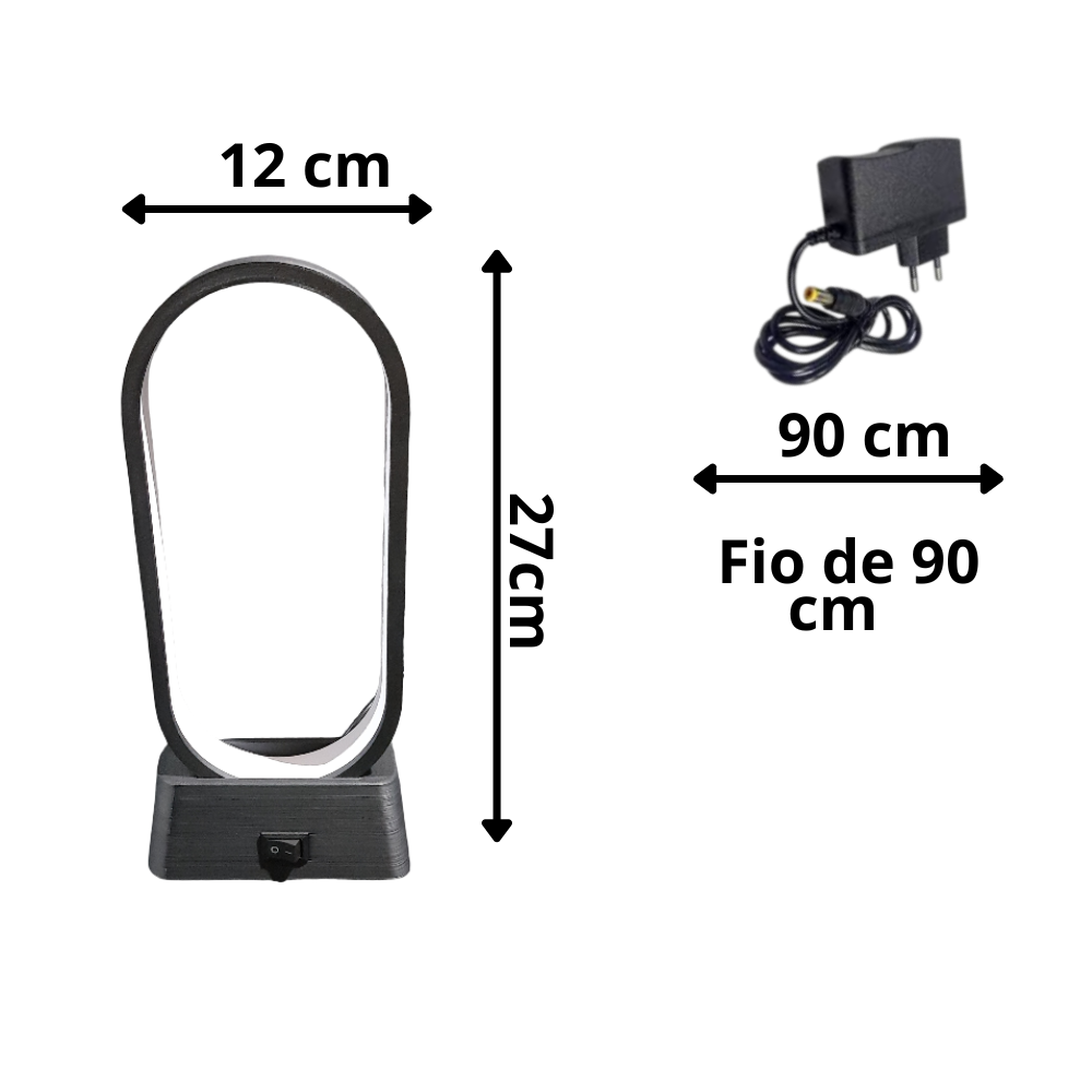 Luminaria Minimalista Com Fita de Led Estilo Oval