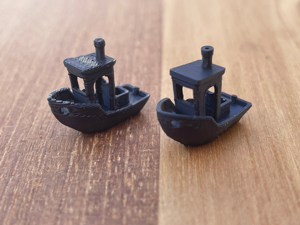 mini Benchy Boot 0,2mm vs 0,4mm Nozzle Vergleich
