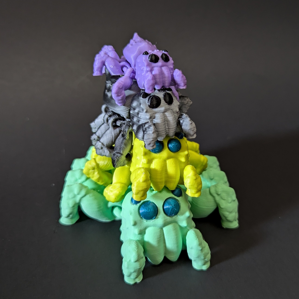 Articulated Jumping Spider Keychain Version