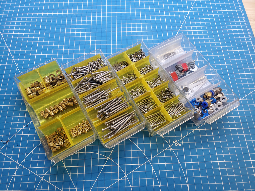 Vase-mode Inserts for parts storage drawers