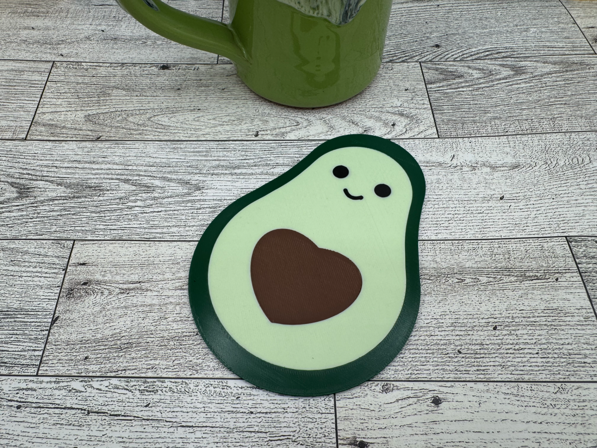 Avocado Coaster with Holder