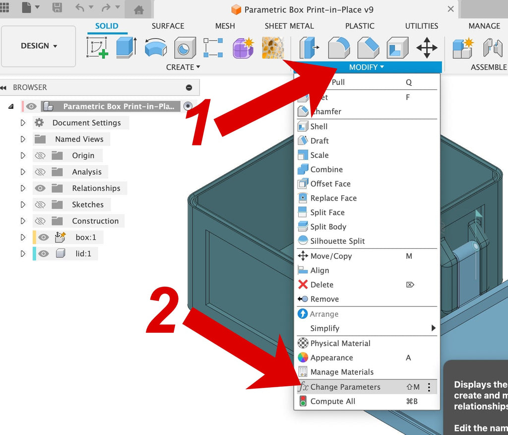 Parametric Box – Print in Place (Fusion)