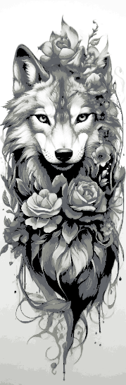 Fascination with Wolves amongst flowers - Set of 3 Bookmarks