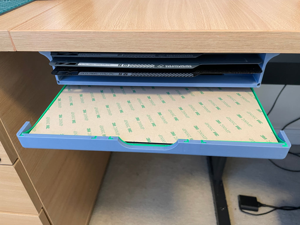 Bambu Build Plate storage - underdesk/shelf
