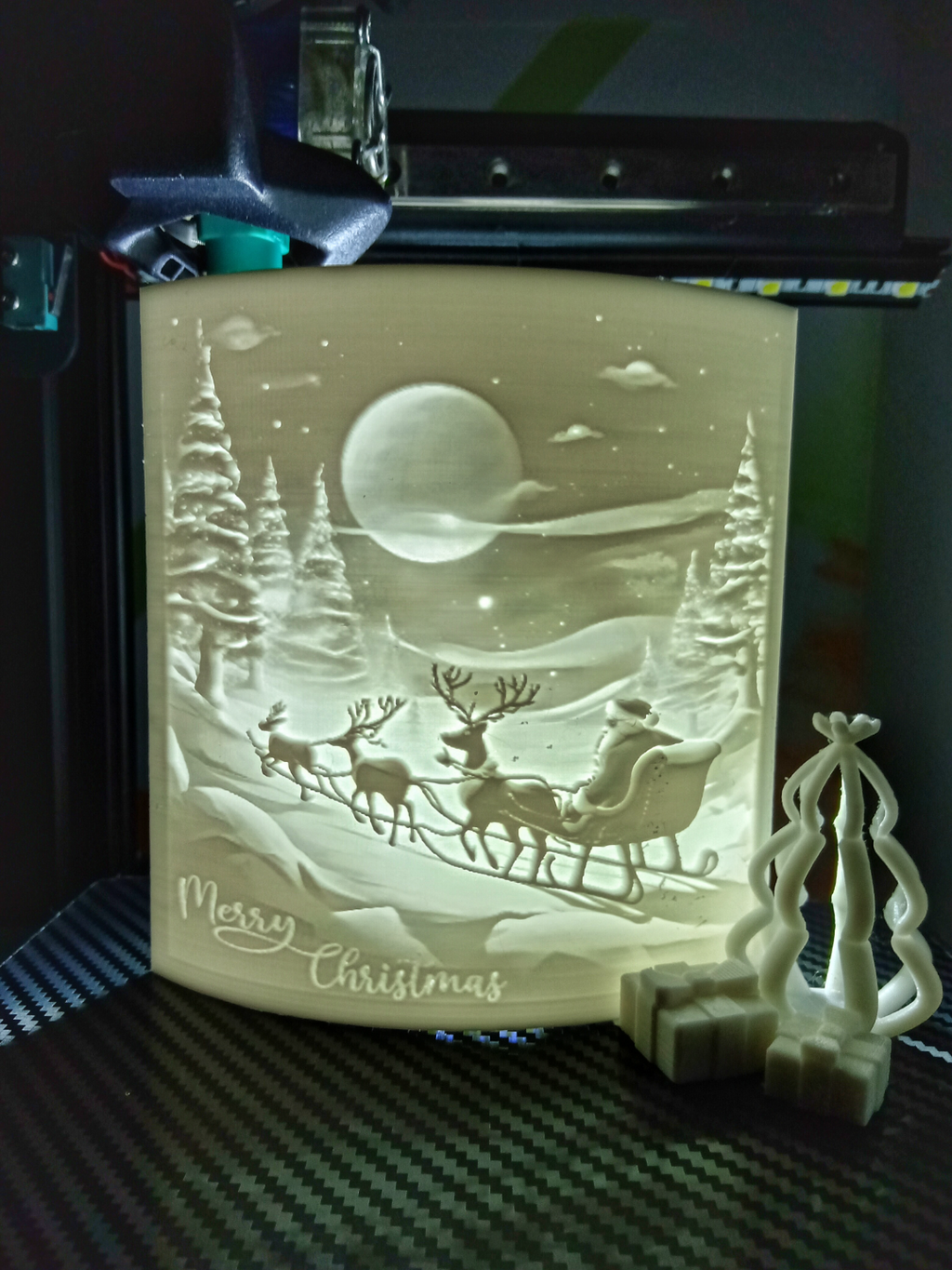 Lithophane Merry Christmas - greeting card Version 2
