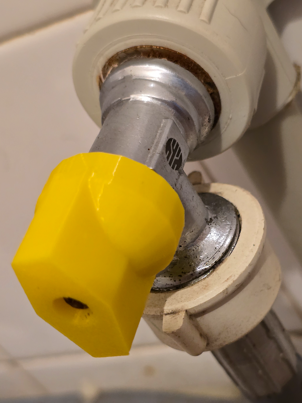 the valve of the washing machine tap