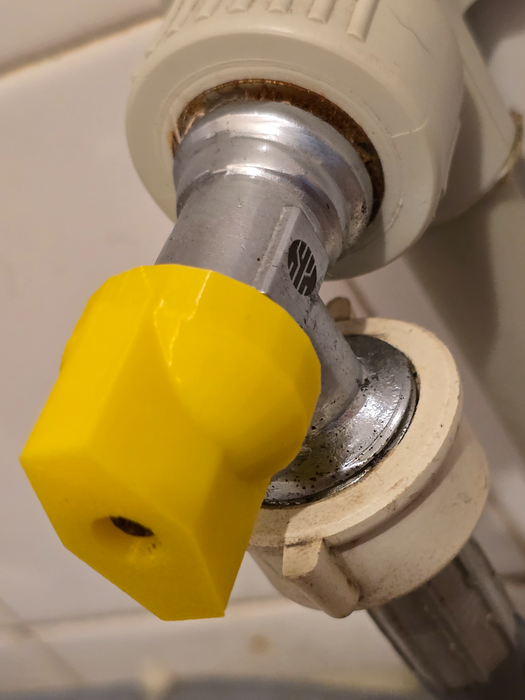 the valve of the washing machine tap
