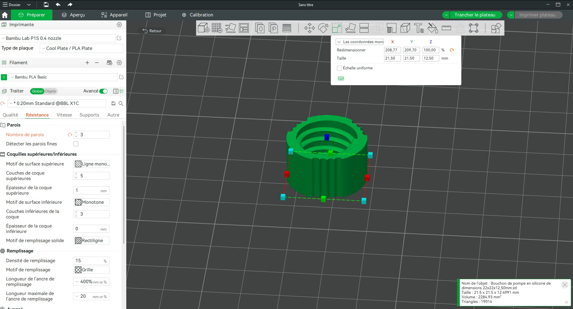 Bouchon de pompe en silicone ou autre