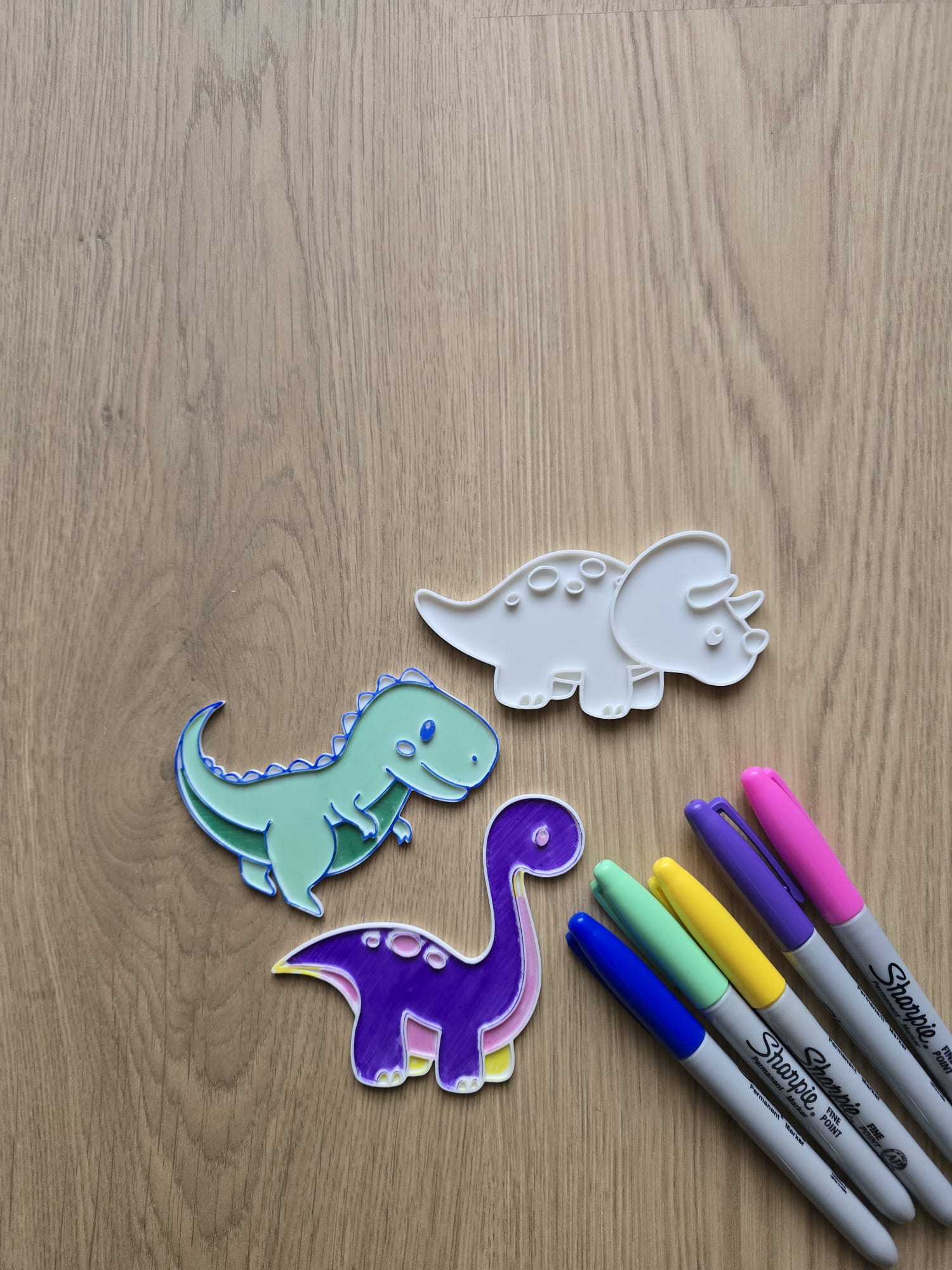 Dinosaur Color Coloring Permanent Marker Acrylic