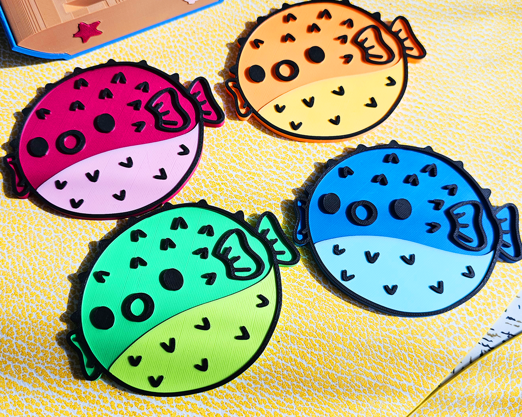 Pufferfish Coaster Set