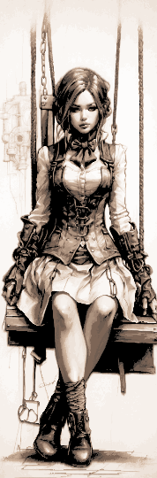 Victorian Era Window Washer Girl - Dressed for the daily Swing - Set of 3 Bookmarks