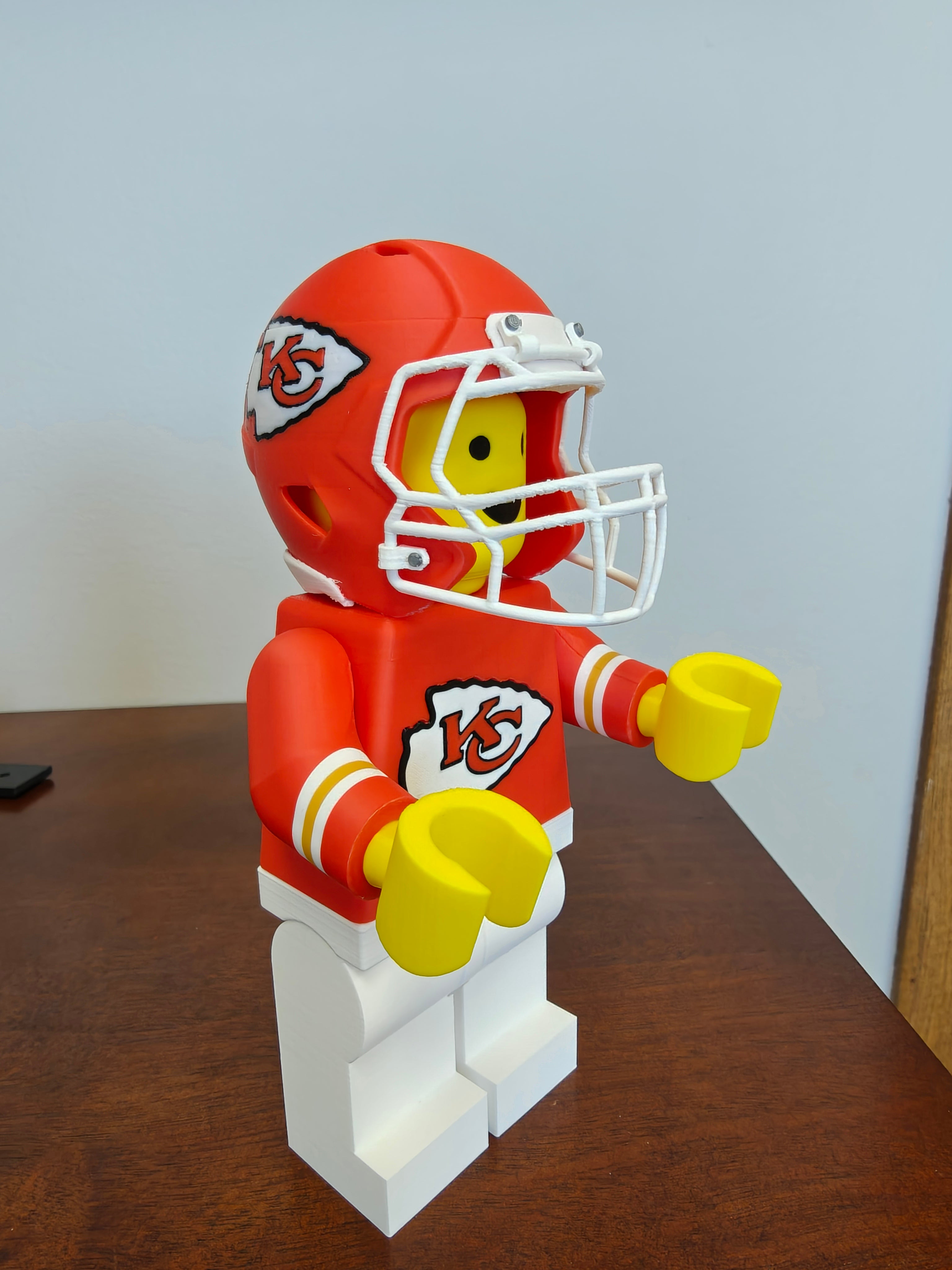 KC Chiefs Football Helmet for 500% Brick Man