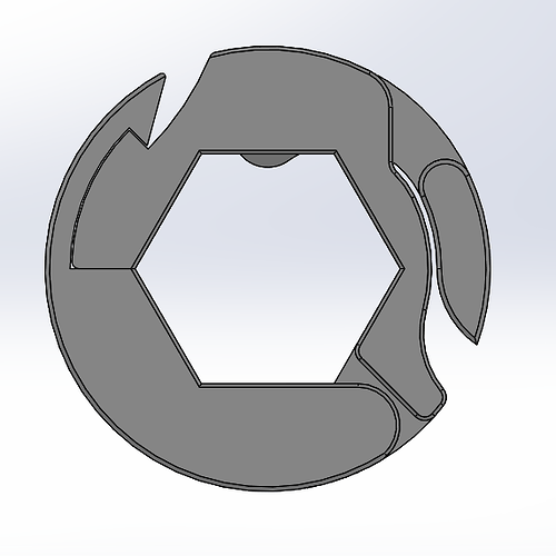 FRC Print in Place Locking 0.5in Hex Shaft