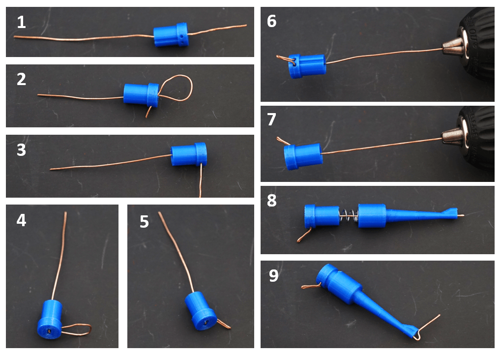 Electrical clip probe (spring loaded)