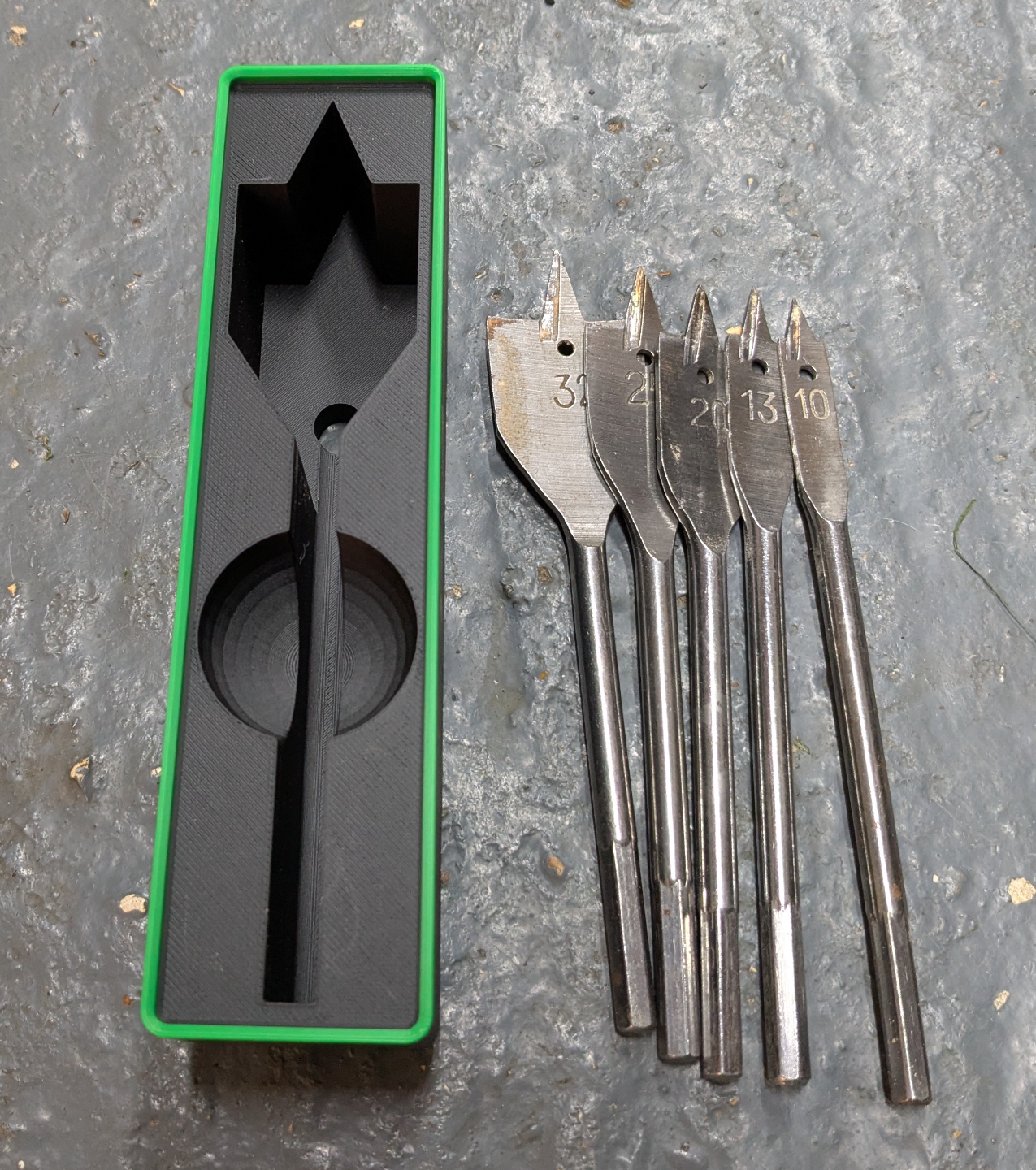 Gridfinity Spade Bit Storage (stacked)